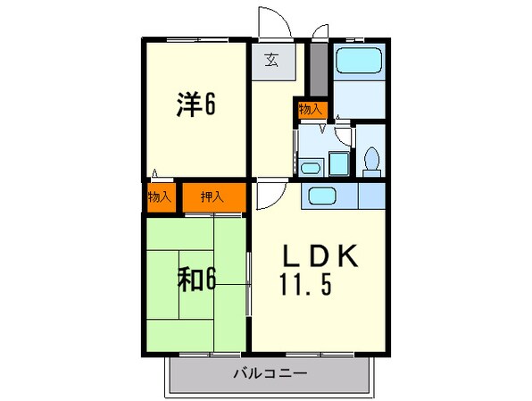 フォリア弐番館の物件間取画像